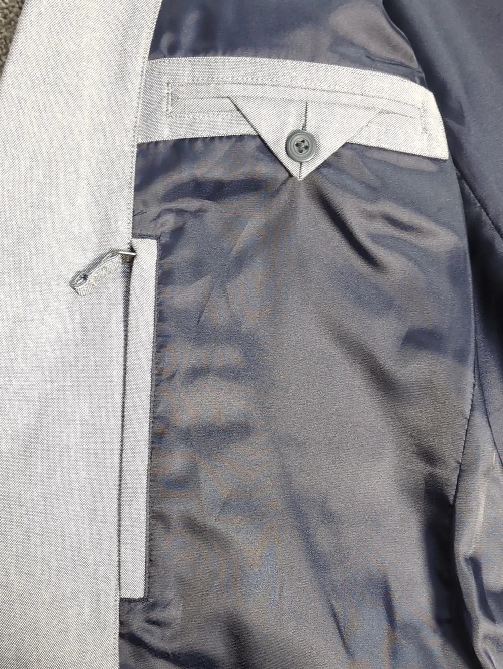 L.L. Bean Canvas Sport Coat Size 44Reg In Chambray Cotton Blue